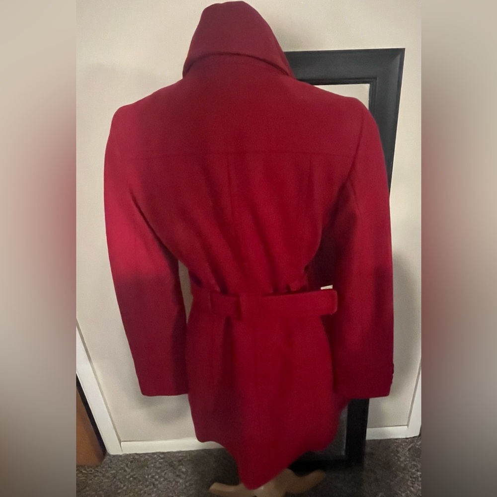 Button Front Middle line with belt Red
